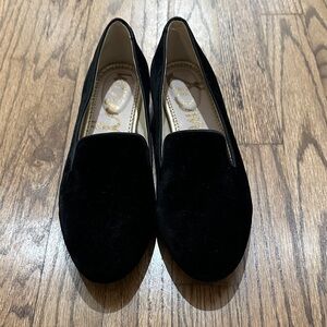 Sam Edelman Black Velvet Slip-On Loafers